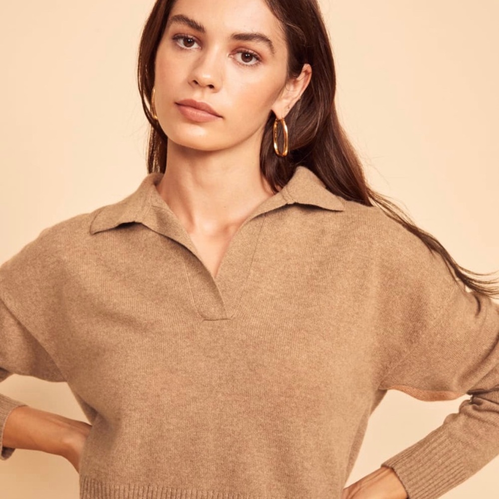 ISO reformation cashmere polo in camel